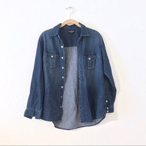 bebe denim button up shirt